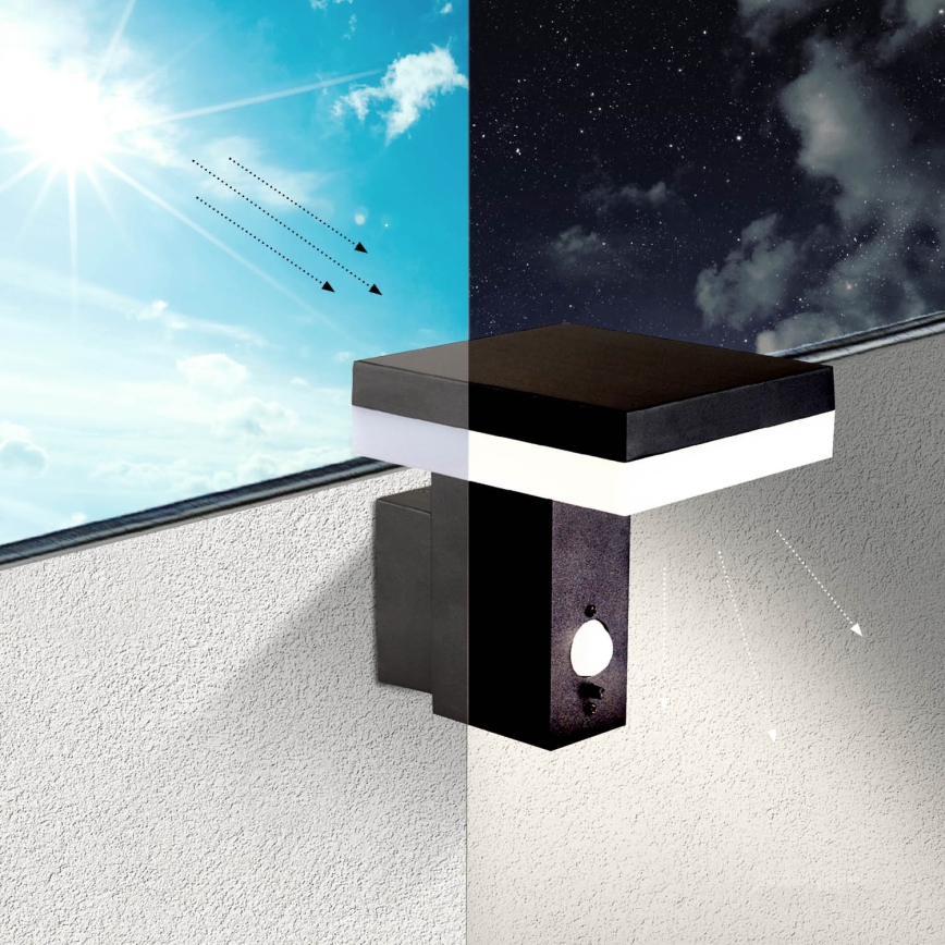 Светодиодный настенный светильник с датчиком на солнечной батарее SOLARIS2 LED/5,5W/3,7V 4000K IP44