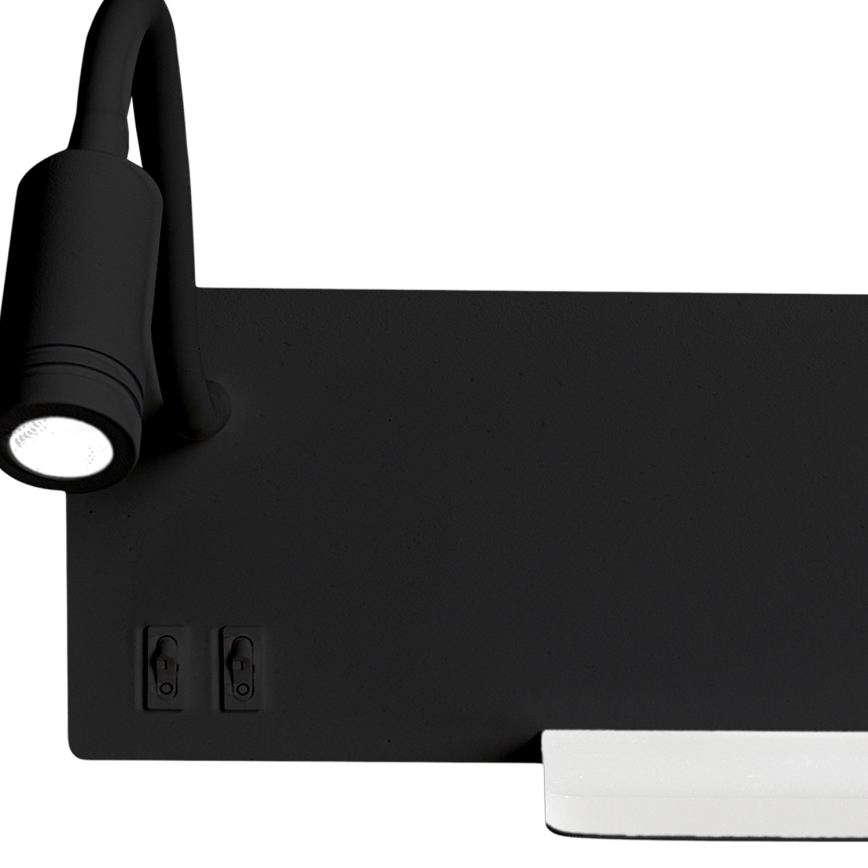 Светодиодный настенный светильник SHELF 1xLED/4W+1xLED/5W+1xLED/2W/230V черный