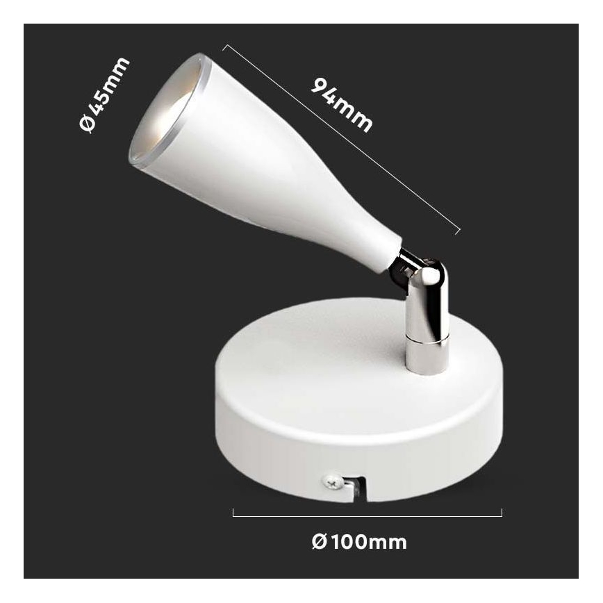 Светодиодный настенный точечный светильник LED/4,5W/230V 4000K белый