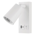 Светодиодный настенный точечный светильник с USB LED/5W/230V белый