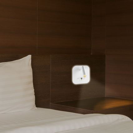 Светодиодный настенный точечный светильник с USB-портом LED/8W/230V 3000K белый