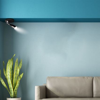 Светодиодный настенный точечный светильник с выключателем LED/4,5W/230V 4000K черный
