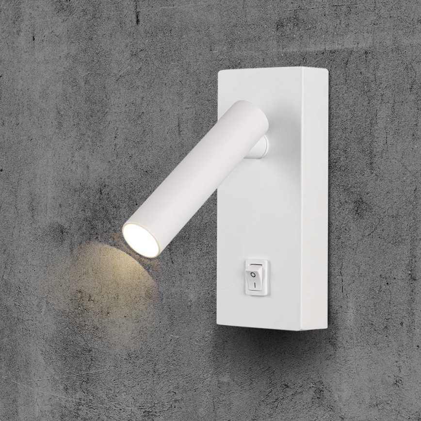 Светодиодный настенный точечный светильник с выключателем LED/2W/230V 3000K белый