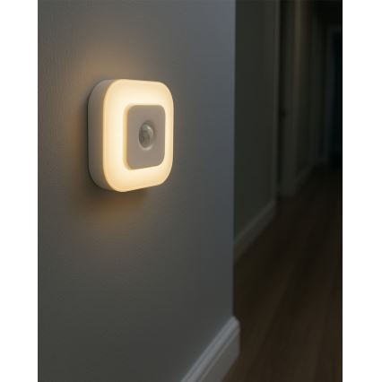 Светодиодный ночник с датчиком LED/0,5 Вт/4,5 В 3xAAA белый