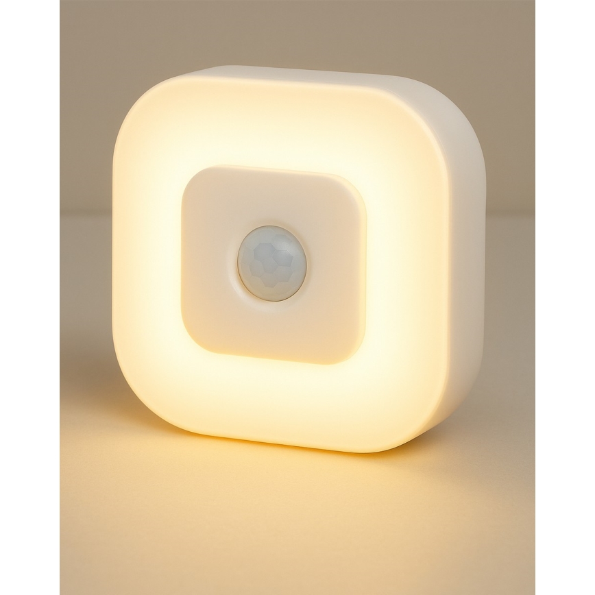 Светодиодный ночник с датчиком LED/0,5 Вт/4,5 В 3xAAA белый