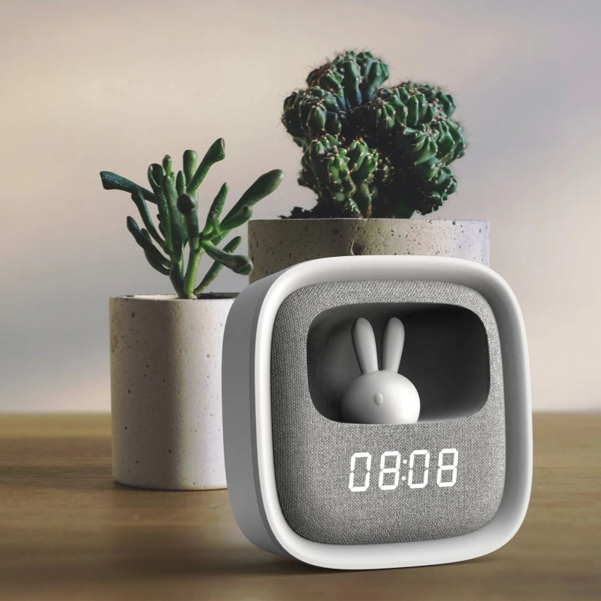 Светодиодный ночник с регулируемой яркостью и будильником BUNNY LED/1,2W/5V 3000K