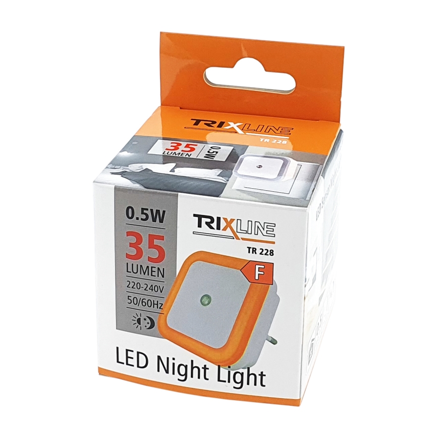 Светодиодный ночник с датчиком LED/0,5W/230V оранжевый