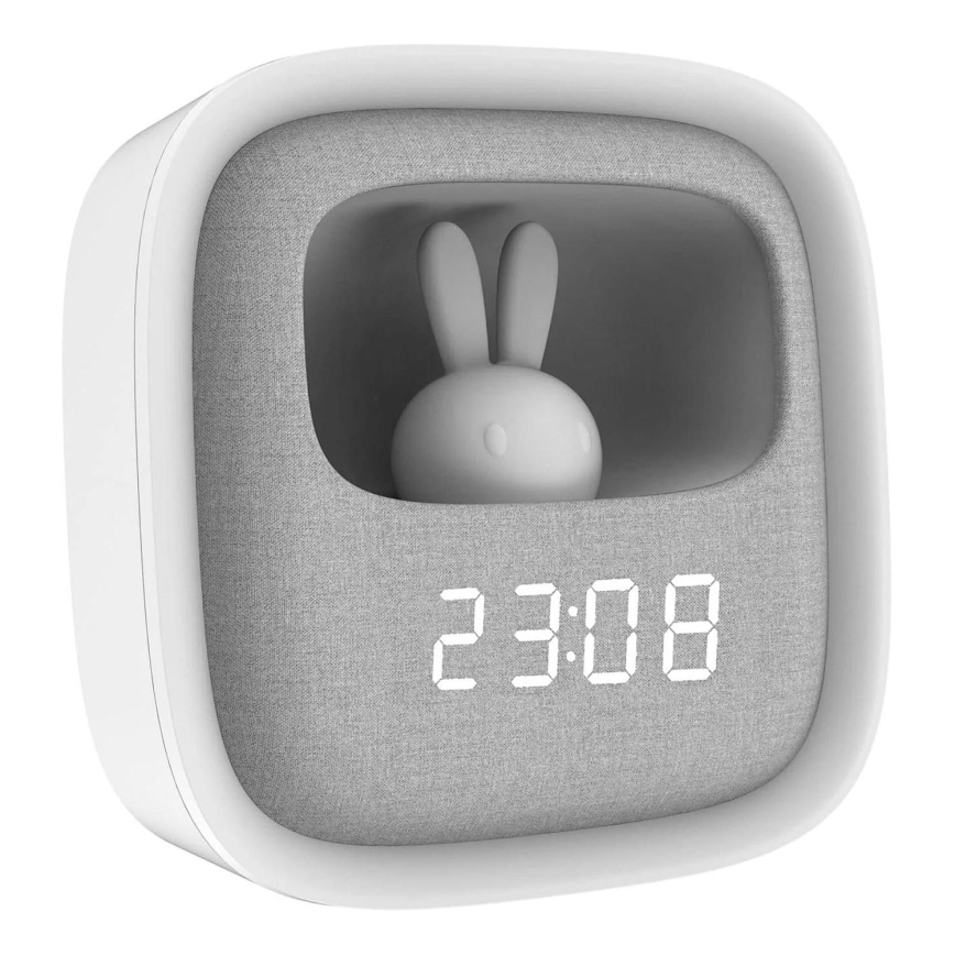 Светодиодный ночник с регулированием яркости и будильником BUNNY LED/1,2W/5V 3000K