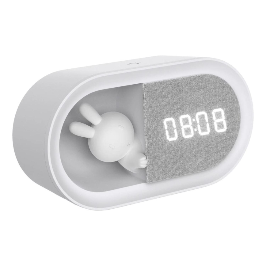 Светодиодный ночник с регулированием яркости и будильником BUNNY LED/1,2W/5V 3000K