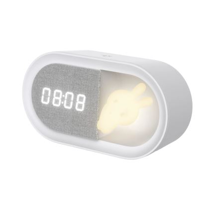 Светодиодный ночник с регулированием яркости и будильником BUNNY LED/1,2W/5V 3000K