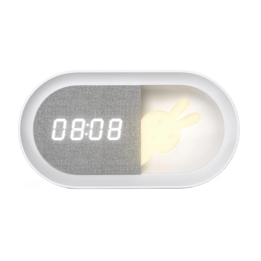 Светодиодный ночник с регулированием яркости и будильником BUNNY LED/1,2W/5V 3000K