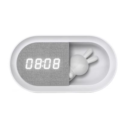 Светодиодный ночник с регулированием яркости и будильником BUNNY LED/1,2W/5V 3000K