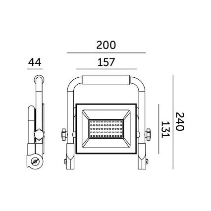 Светодиодный переносной прожектор TIGRA LED/50W/4000K IP54 черный/желтый