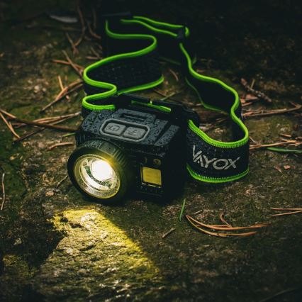 Диммируемый перезаряжаемый налобный фонарь с LED, датчиком и красным режимом LED/6W/5V/3xAAA IP66 500 лм 1200 мА·ч