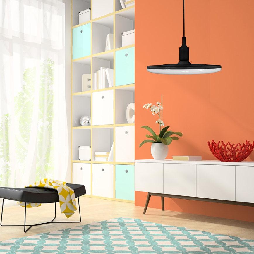 Светодиодный подвесной светильник KIKI 1xE27/10W/230V черный