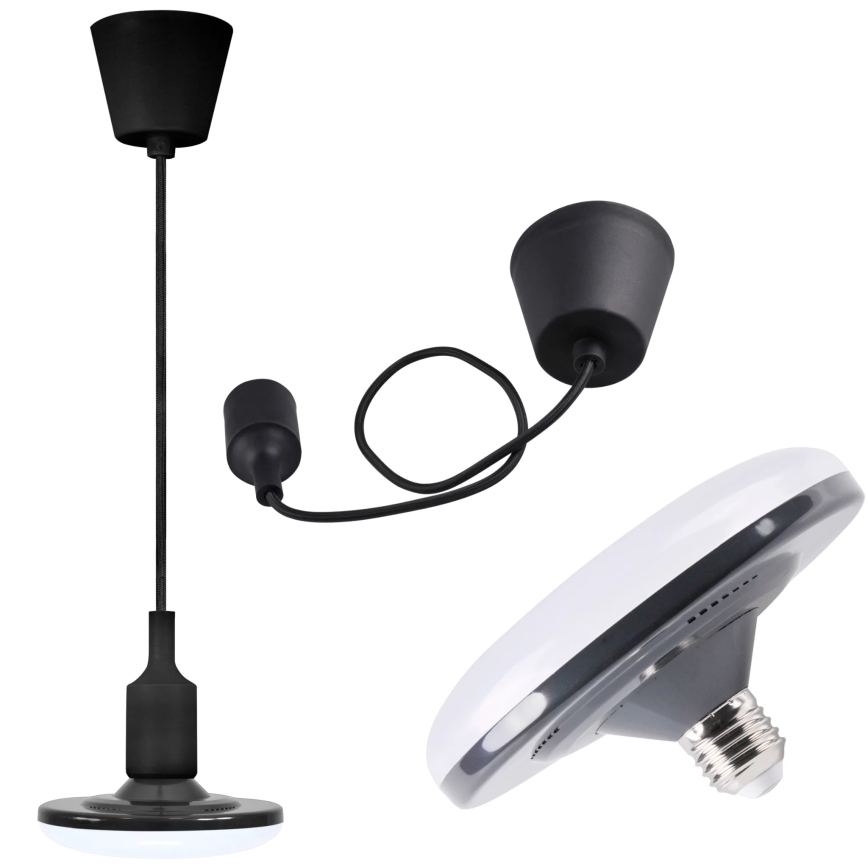 Светодиодный подвесной светильник KIKI 1xE27/10W/230V черный