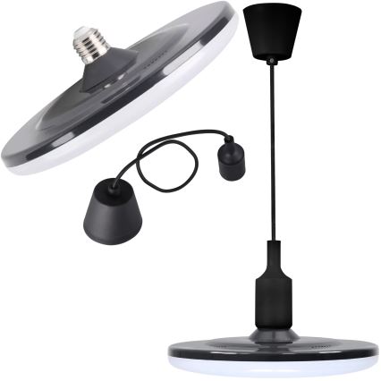 Светодиодный подвесной светильник KIKI 1xE27/15W/230V черный