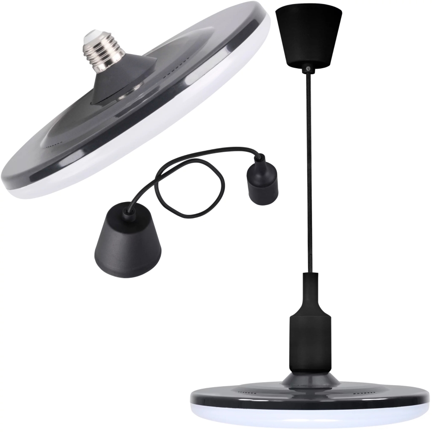 Светодиодный подвесной светильник KIKI 1xE27/15W/230V черный