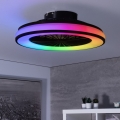Светодиодный потолочный RGBW-светильник с регулированием яркости и вентилятором PLAVE LED/48W/230V 3000/4000/6500K + дистанционное управление