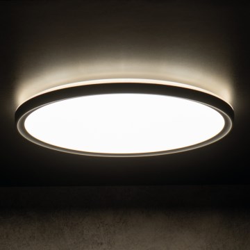 Светодиодный потолочный светильник AZPO LED/22W/230V 3000/4000/6000K Ø 42 см IP54 чёрный