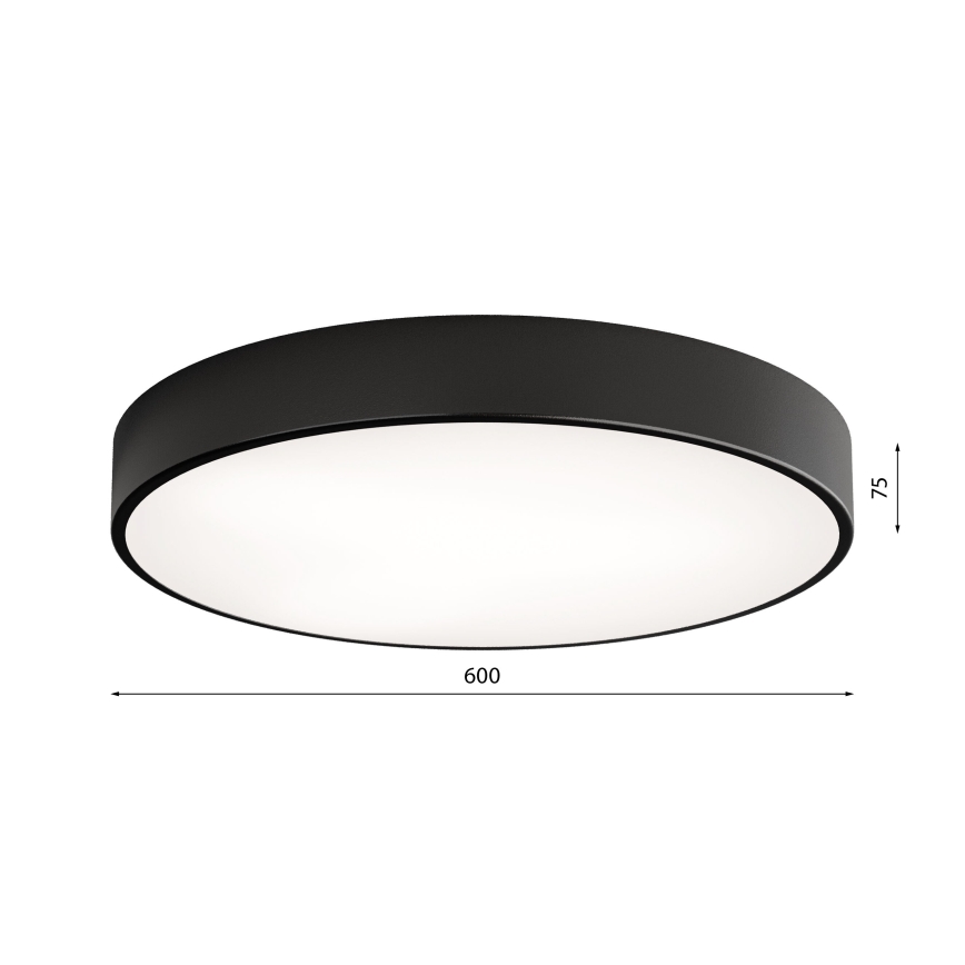Светодиодный потолочный светильник CLEO LED/69W/230V 4000K диаметр 60 см черный