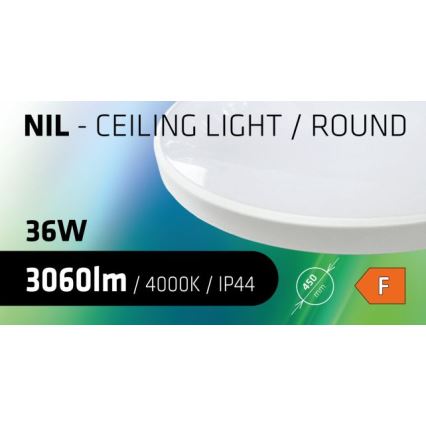 Светодиодный потолочный светильник для ванной комнаты CIRCLE LED/36W/230V 4000K диаметр 45 см IP44 белый