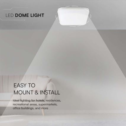 Светодиодный потолочный светильник для ванной комнаты LED/18W/230V 3000K IP44 25x25 см белый