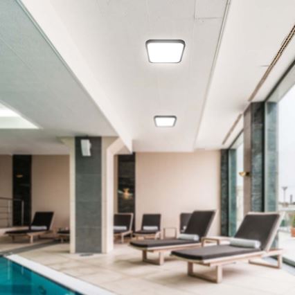 Светодиодный потолочный светильник для ванной комнаты LED/18W/230V 4000K IP44 25x25 см черный