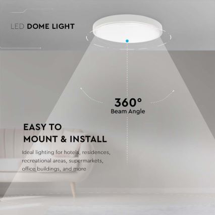 Светодиодный потолочный светильник для ванной комнаты LED/18W/230V 4000K IP44 диаметр 22,5 см белый