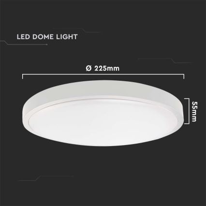 Светодиодный потолочный светильник для ванной комнаты LED/18W/230V 4000K IP44 диаметр 22,5 см белый