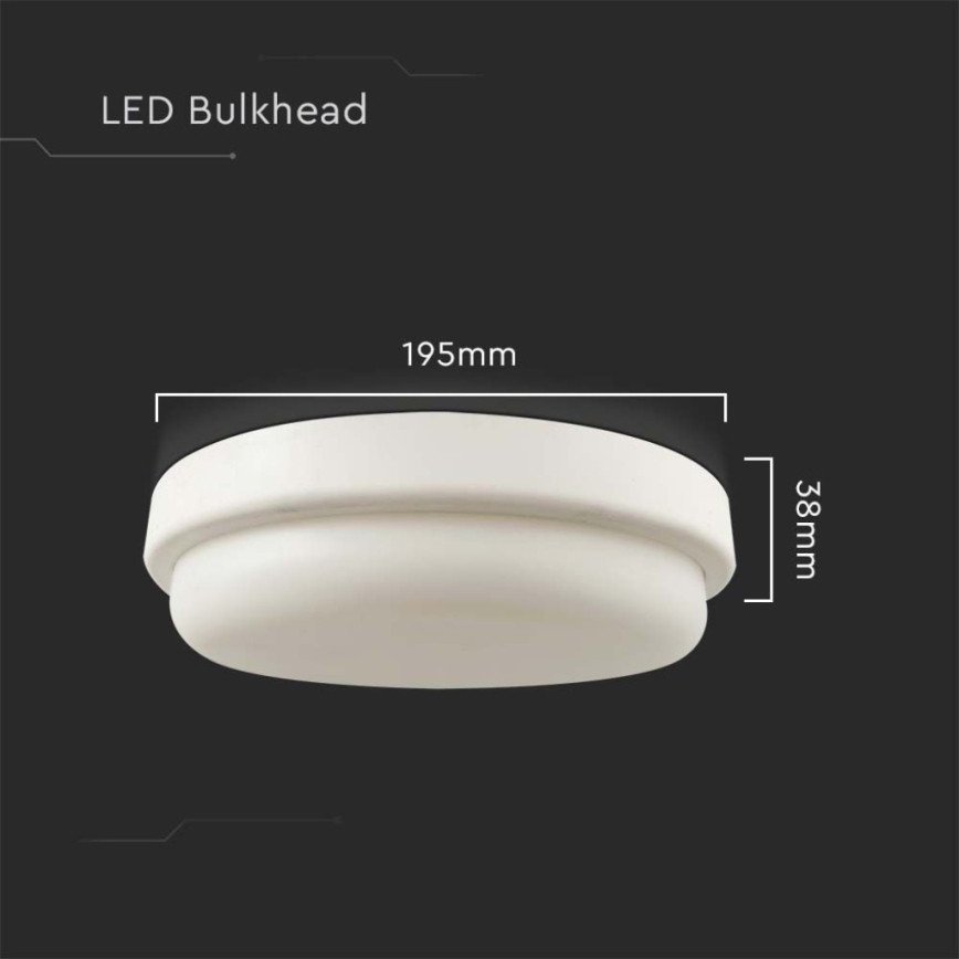 Светодиодный потолочный светильник для ванной комнаты LED/18W/230V 4000K IP54 диаметр 19,5 см