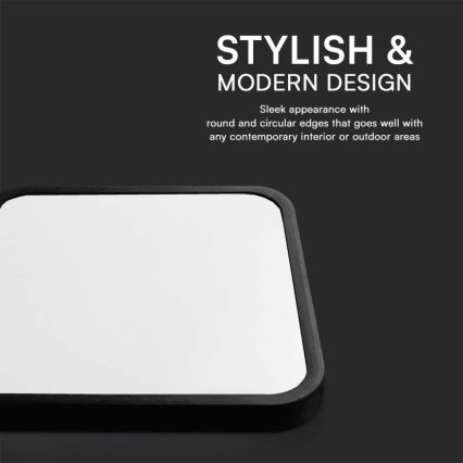 Светодиодный потолочный светильник для ванной комнаты LED/18W/230V 6500K IP44 25x25 см черный