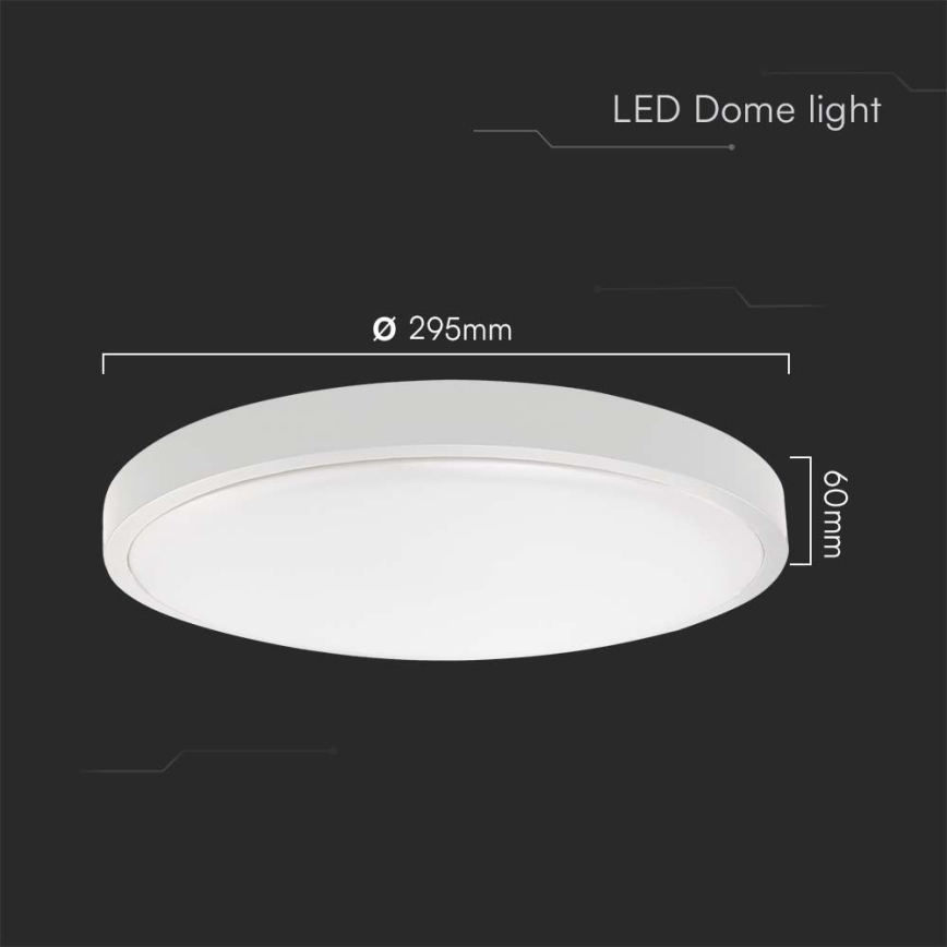 Светодиодный потолочный светильник для ванной комнаты LED/24W/230V 4000K IP44 диаметр 29,5 см белый