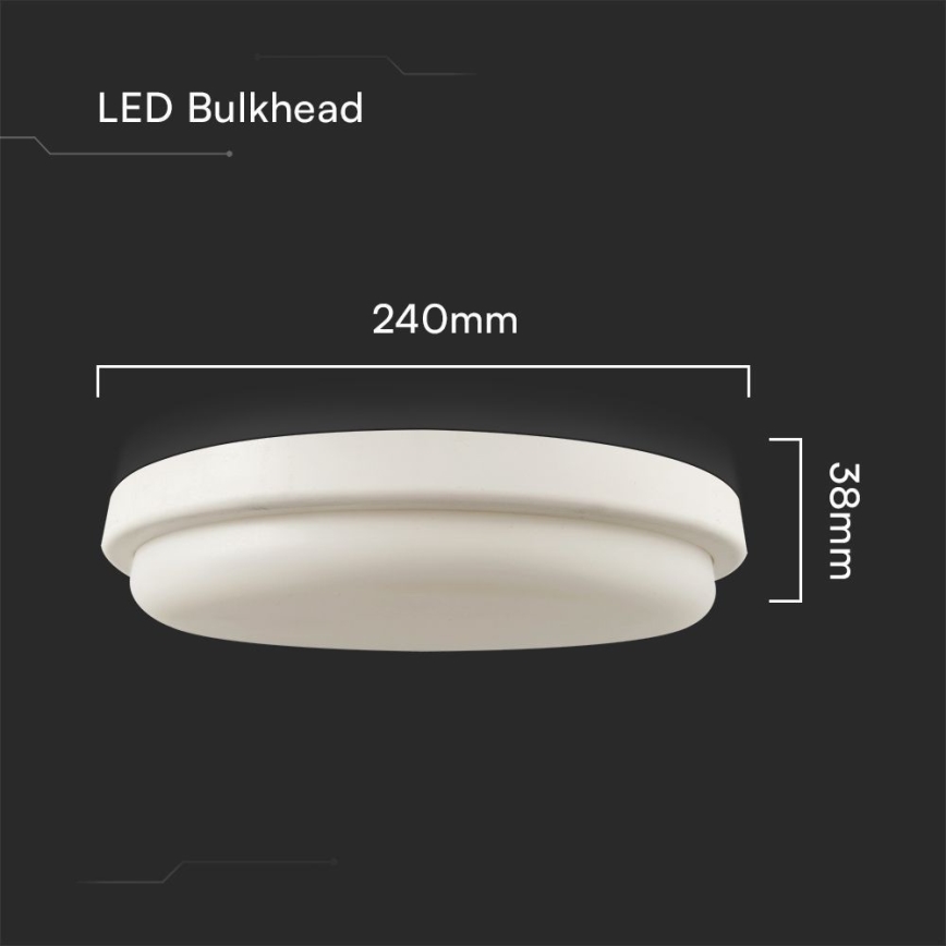 Светодиодный потолочный светильник для ванной комнаты LED/24W/230V 6500K IP54 диаметр 24 см