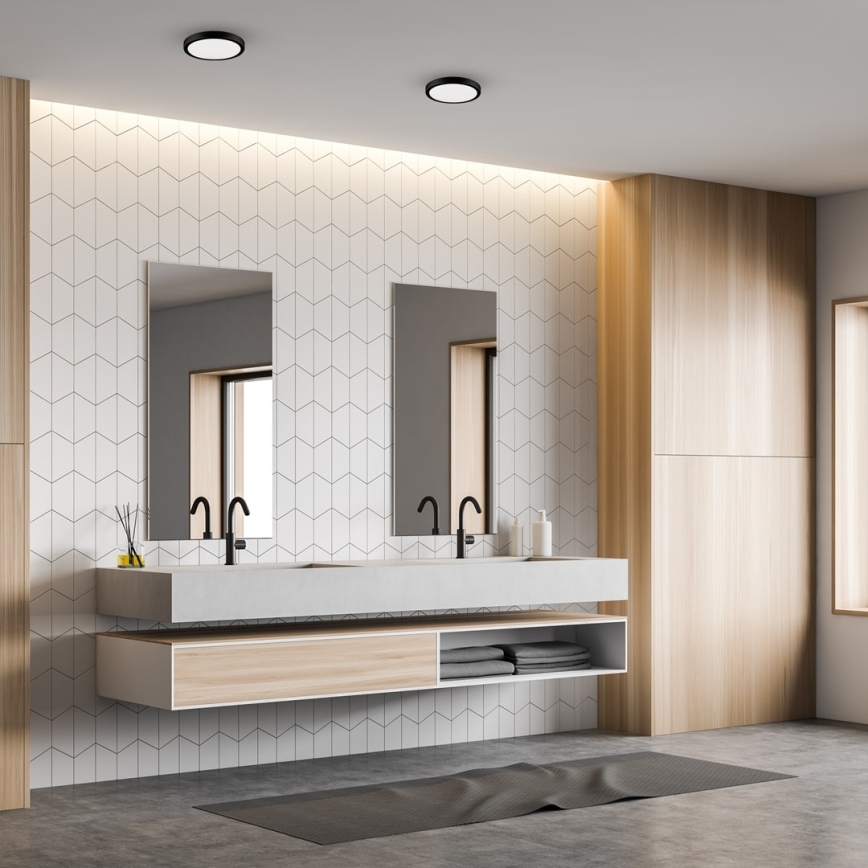 Светодиодный потолочный светильник для ванной комнаты VERA LED/18W/230V 4000K IP65 черный