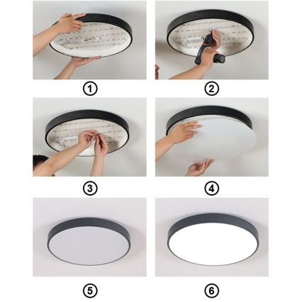 Светодиодный потолочный светильник FELIZ LED/40W/230V 4000K диаметр 40 см черный