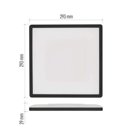 Светодиодный потолочный светильник FLORI LED/18W/230V 4000K черный 29x29 см