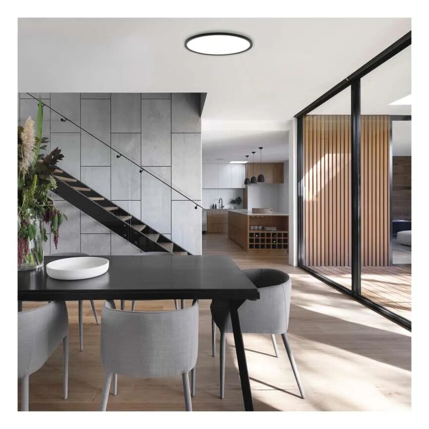 Светодиодный потолочный светильник FLORI LED/18W/230V 4000K черный диаметр 29 см