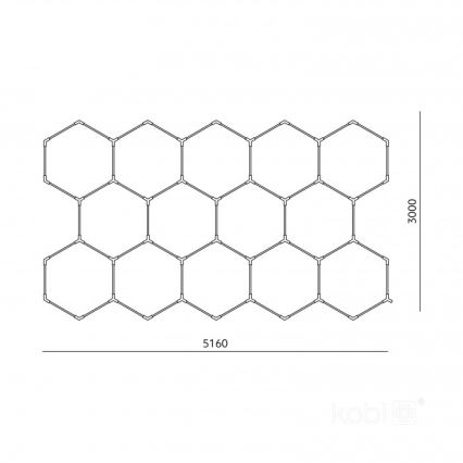 Светодиодный потолочный светильник HEXLINE LED/513 Вт/230 В 6500K 300x516 см белый