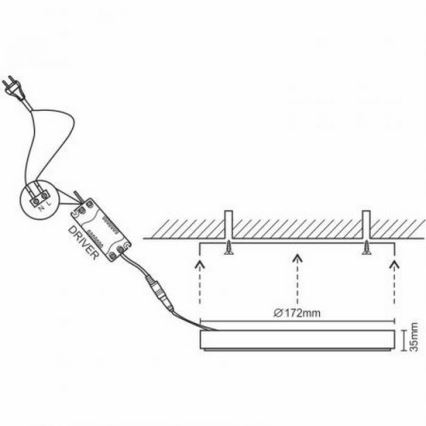 Светодиодный потолочный светильник LED/12W/230V 4000K диаметр 172 см