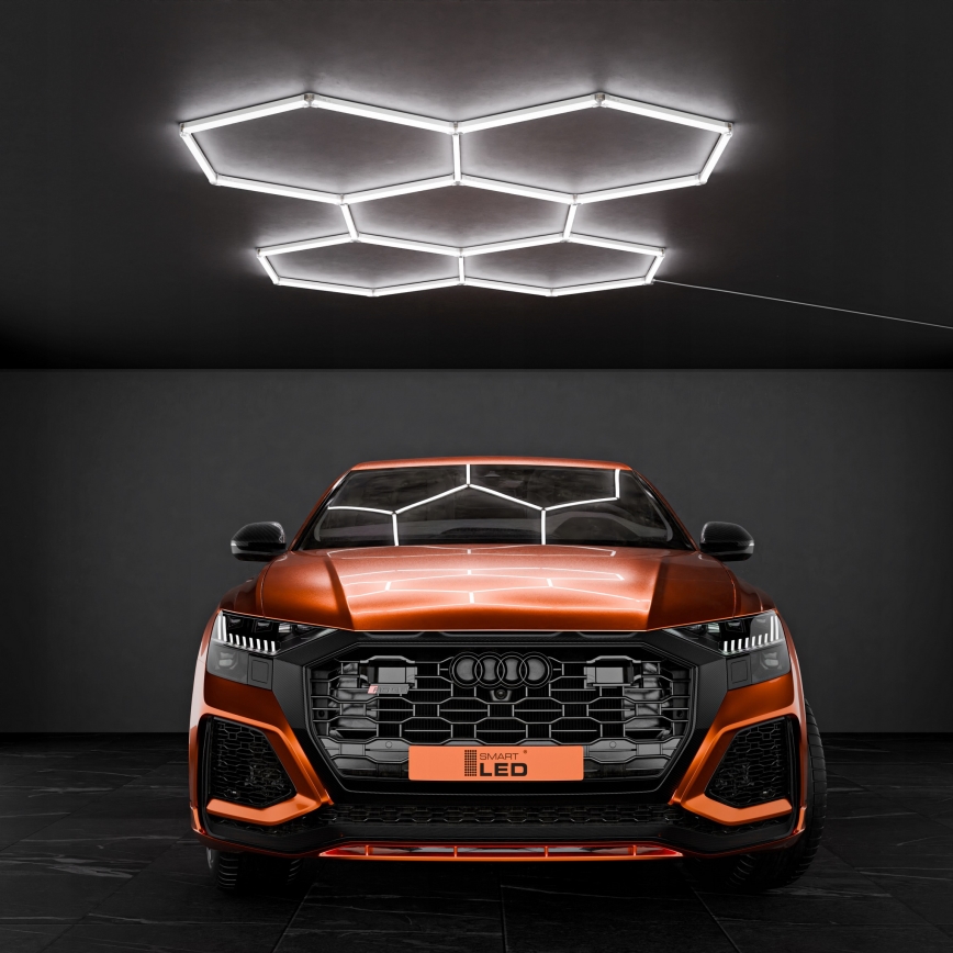 Светодиодный потолочный светильник HEXAGON LED/240W/85-265V 6500K 298x209 см CRI 90 IP44 белый