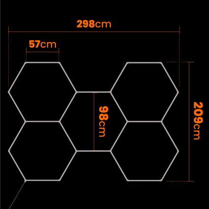 Светодиодный потолочный светильник HEXAGON LED/240W/85-265V 6500K 298x209 см CRI 90 IP44 белый