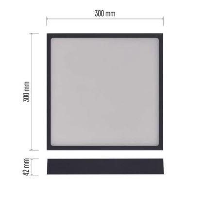 Светодиодный потолочный светильник NEXXO LED/28,5W/230V 3000/3500/4000K 30x30 см черный