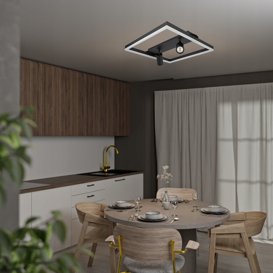 Светодиодный потолочный светильник LED/38W/230V + 2xGU10/30W черный