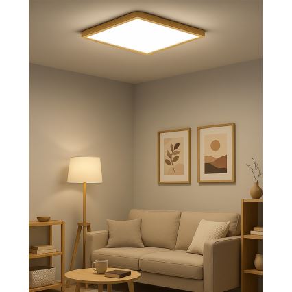 Светодиодный потолочный светильник LED/40 Вт/230 В 3000/4000/6500 К 50×50 см бежевый