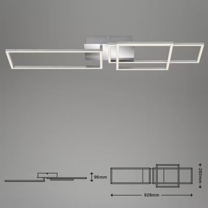 Светодиодный потолочный светильник LED/42W/230V 3000K матовый хром