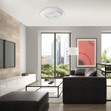 Светодиодный потолочный светильник с регулированием яркости и вентилятором ZONDA LED/48W/230V 3000-6000K белый + дистанционное управление