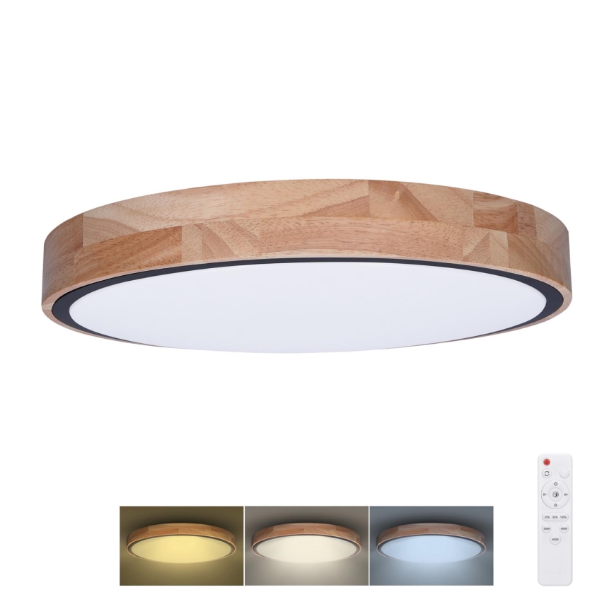 Светодиодный потолочный светильник с регулированием яркости IRON OAK LED/60W/230V 3000-6500K дуб диаметр 51 см + дистанционное управление