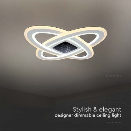 Светодиодный потолочный светильник с регулированием яркости LED/130W/230V 3000-6500K 62x62 см + дистанционное управление