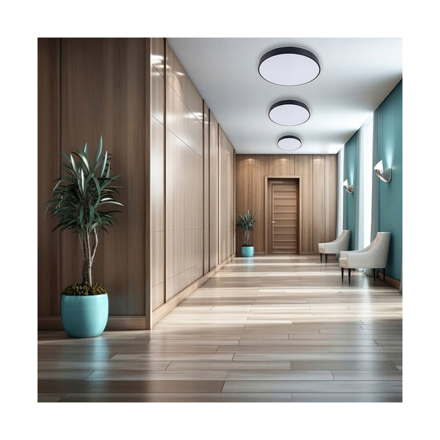 Светодиодный потолочный светильник с регулированием яркости LED/30W/230V 3000-6500K диаметр 30 см черный + дистанционное управление